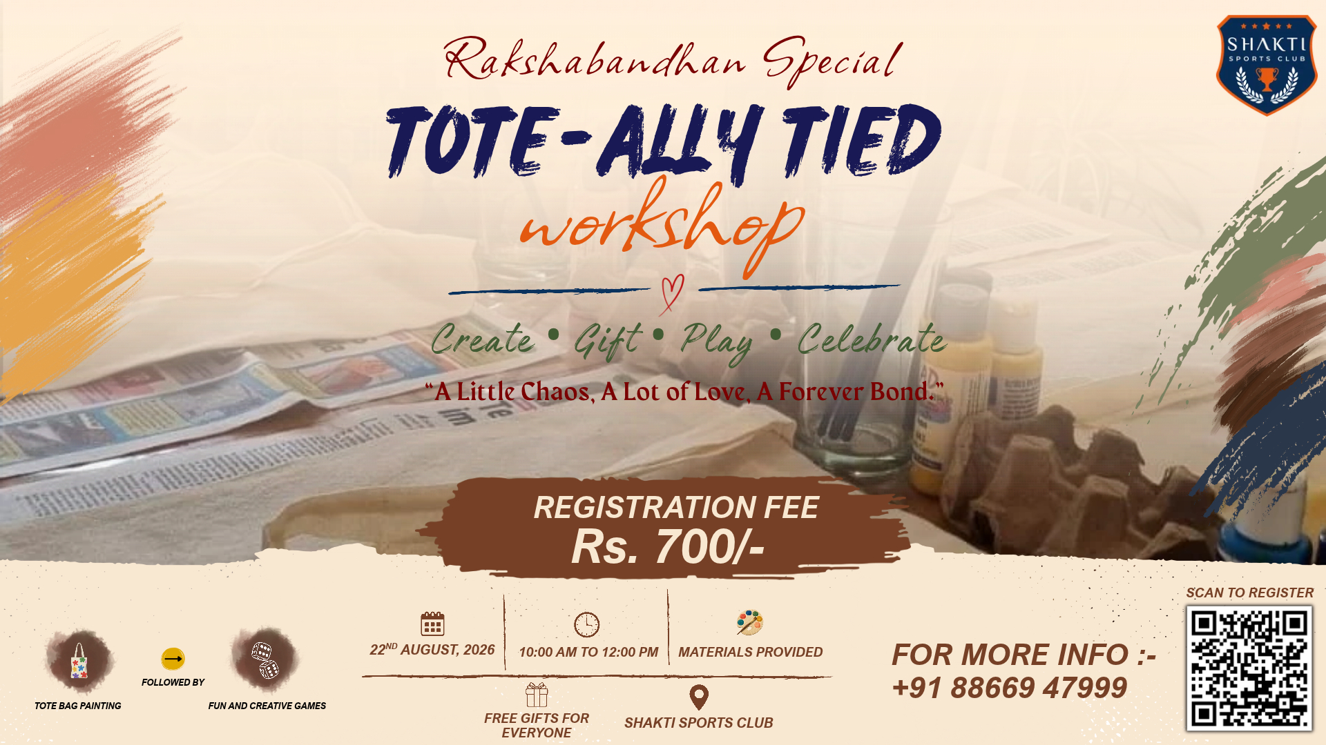 Rakshabandhan Special: "Tote-Ally Tied" Workshop